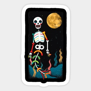 mermaid skull moonlight Sticker